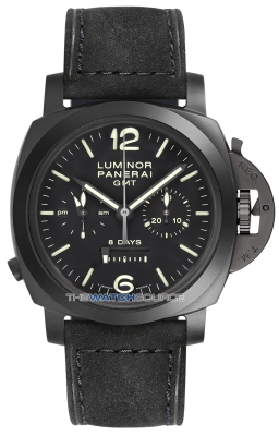 Buy this new Panerai Luminor Chrono Monopulsante 8 Days GMT 44mm pam00317 mens watch for the discount price of £17,765.00. UK Retailer.